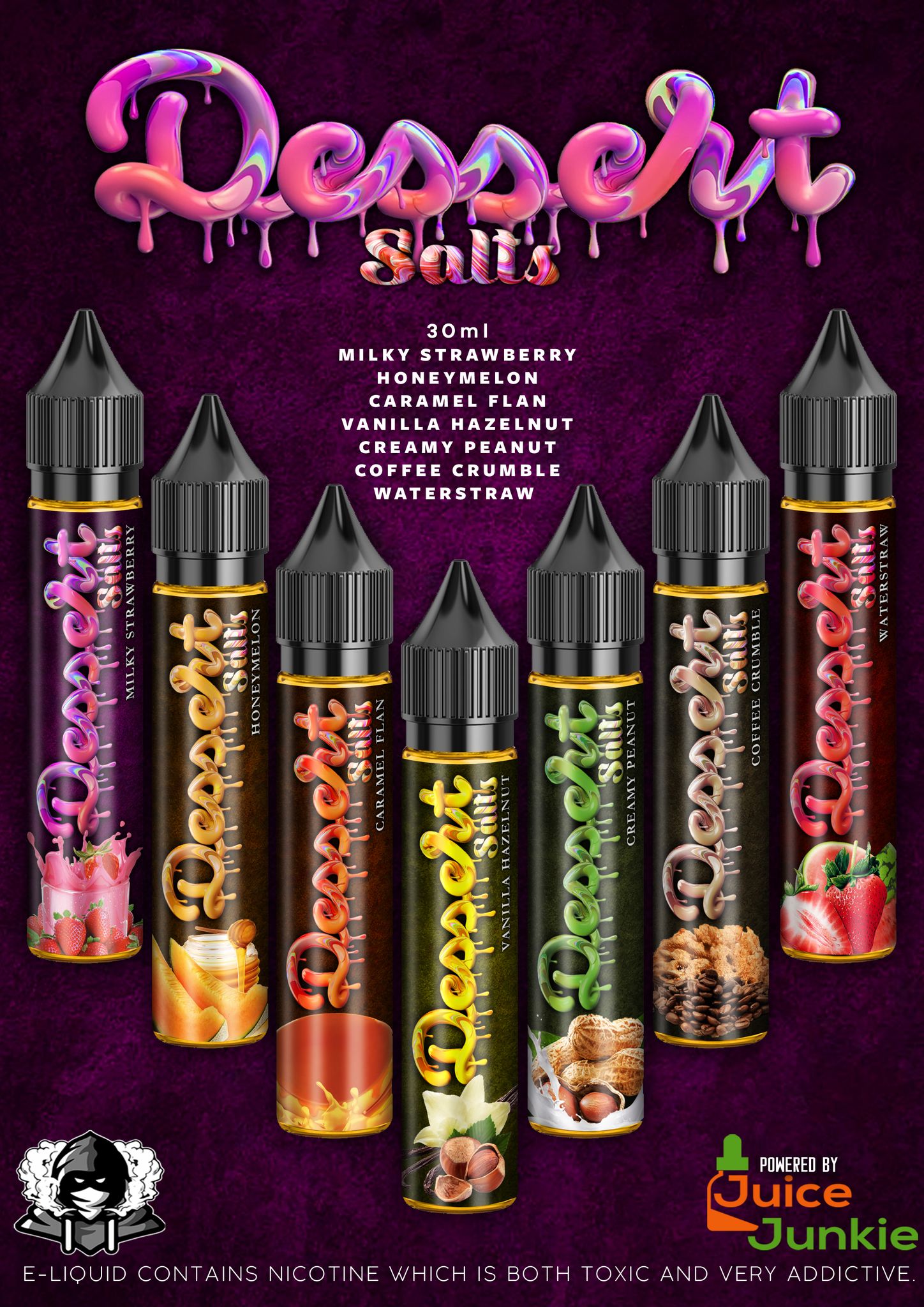 Dessert Salts salt nic 30ml 12mg24mg E Liquid Vape Juice Vaping Pods