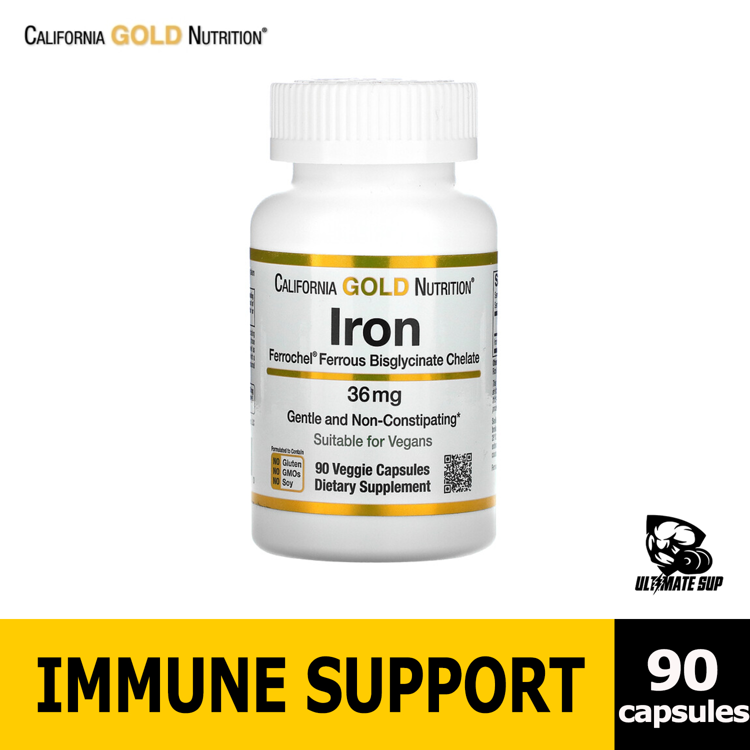 California Gold Nutrition Ferrochel Iron (Bisglycinate) 36mg