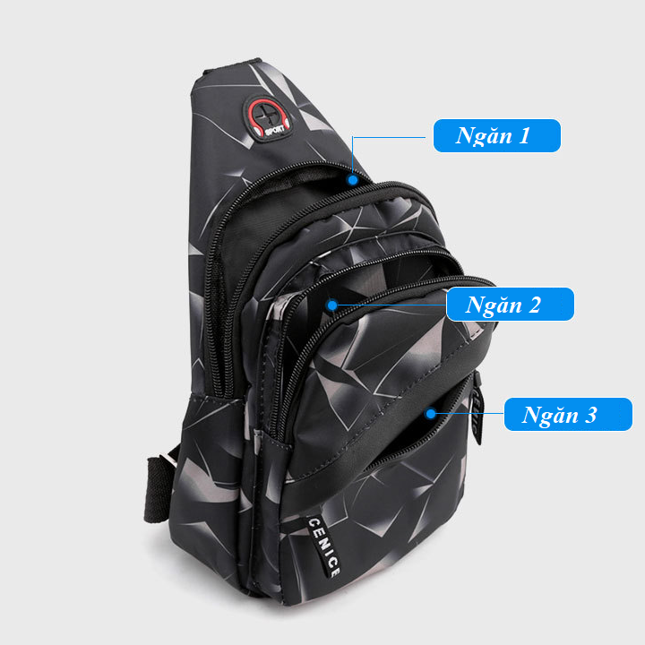 Túi Đeo Chéo Nam Unisex Phong Cách Hàn Quốc