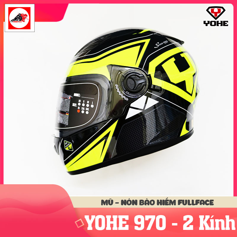 Mũ, nón bảo hiểm fullface Yohe 970 - 2 Kính