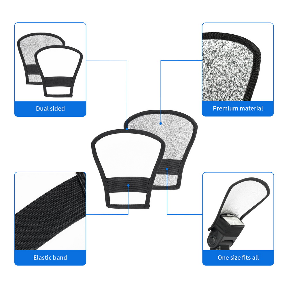 Selens Bộ Khuếch Tán Đèn Flash 2 Trong 1 Bộ Khuếch Tán Đèn Flash Bộ Khuếch Tán Hình Chữ Nhật Hộp Mềm Bát Giác Hai Mặt Có Thể Gập Lại Cho Đèn Tốc Độ