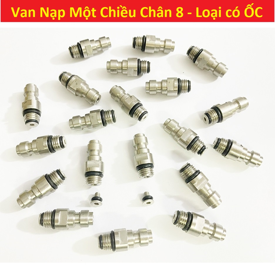 Ốc Van nạp một chiều chân 8 mm loại có ốc + Kèm 1 nắp bịt