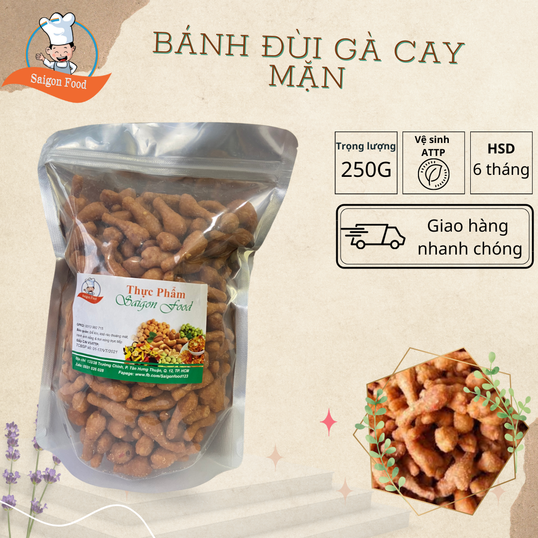 [HCM]250g bánh đùi gà cay mặn
