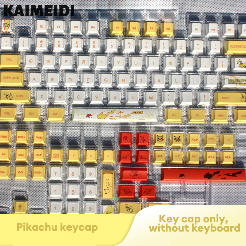 KAIMEIDI Pikachu PBT sublimation keycap mechanical keyboard keycap XDA height customized diy personalized keycap