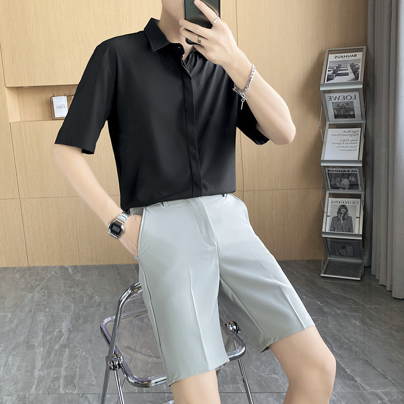 Áo sơ mi nam - Áo sơ mi lụa nam cổ bẻ chất mềm mịn siêu hot