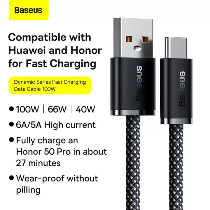 100W baseus dynamic series fast charging data cable USB to Type-C