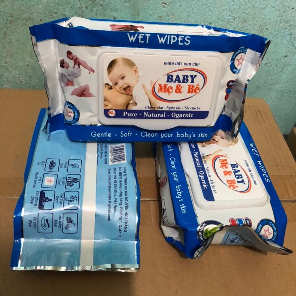 GIẤY ƯỚT BABY  BỊCH 80 GR SIÊU TIẾT KIỆM