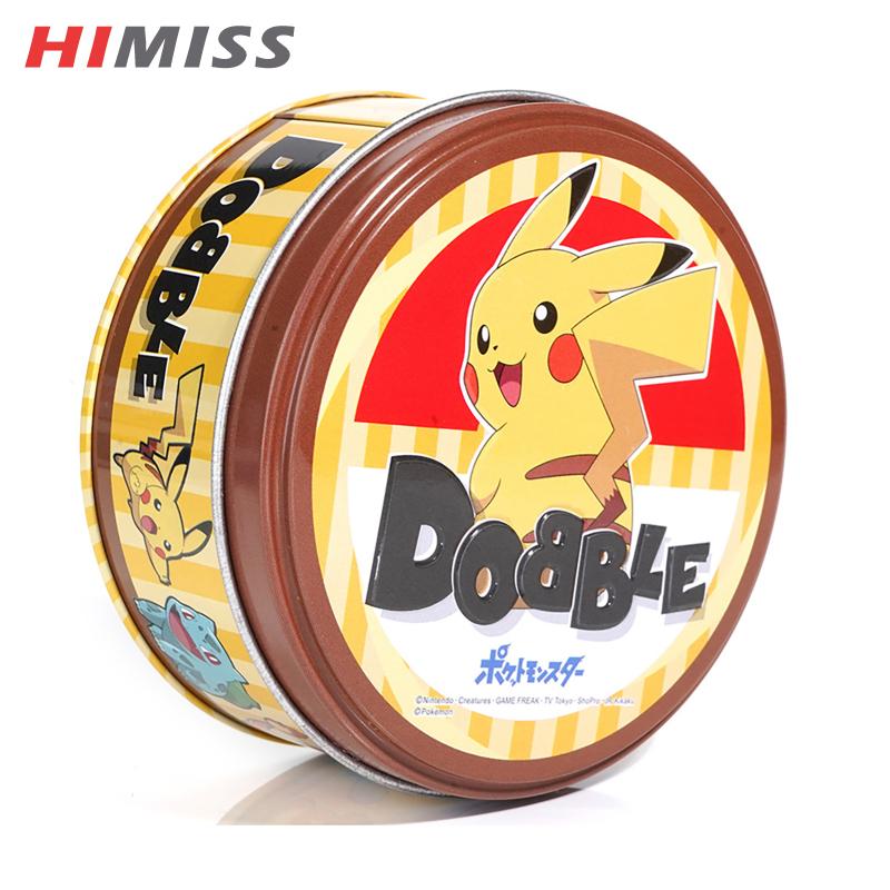 HIMISS Spot It Game Cartoon Anime Dobble Pokemon Doraemon English Cards Board Game For Party Kids Gifts