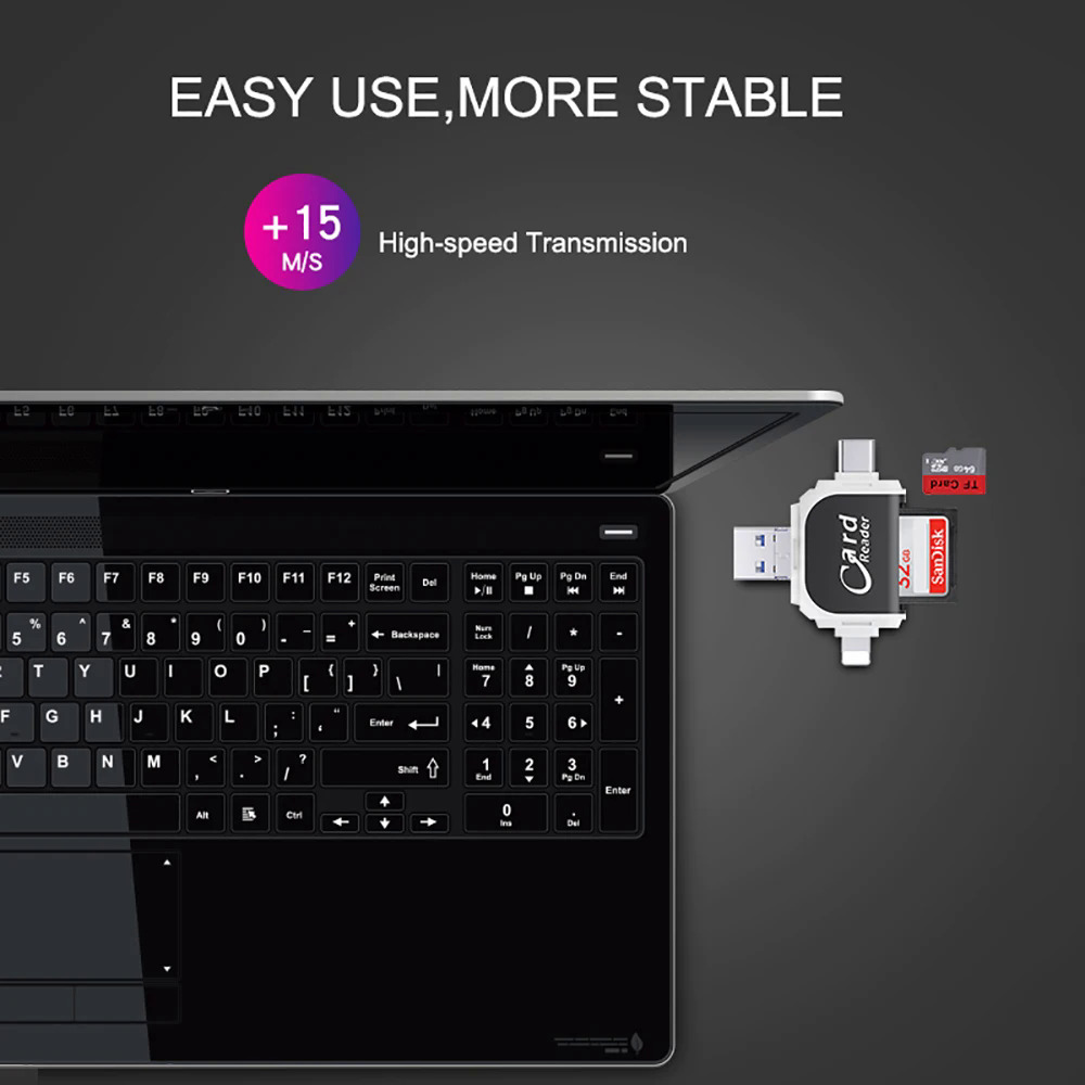 4in1 SD TF thẻ nhớ OTG adapter cho  Android OSX Windows Linux USB A8 pinMicroLoại C để SD TF Đầu Đọc Thẻ chuyển đổi