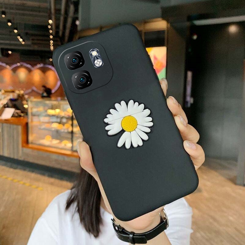 For infinix Hot 50i 40i 40 Pro Case Fashionable cartoon chrysanthemum Stand dustproof smooth For infinix Hot 40i 40 Pro Hot 50i Back cover