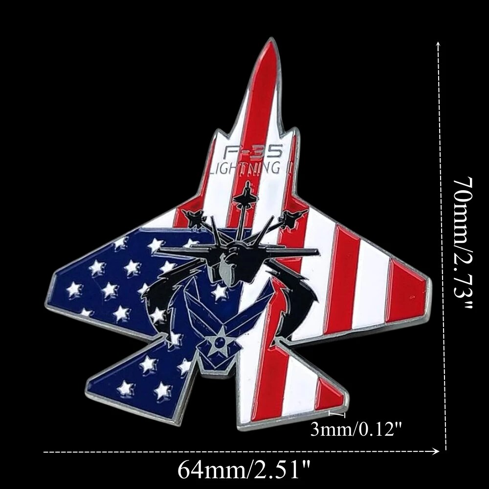 US Air Force Challenge Coin Colorized F-16/ F-35 Lightning II Fighter ...