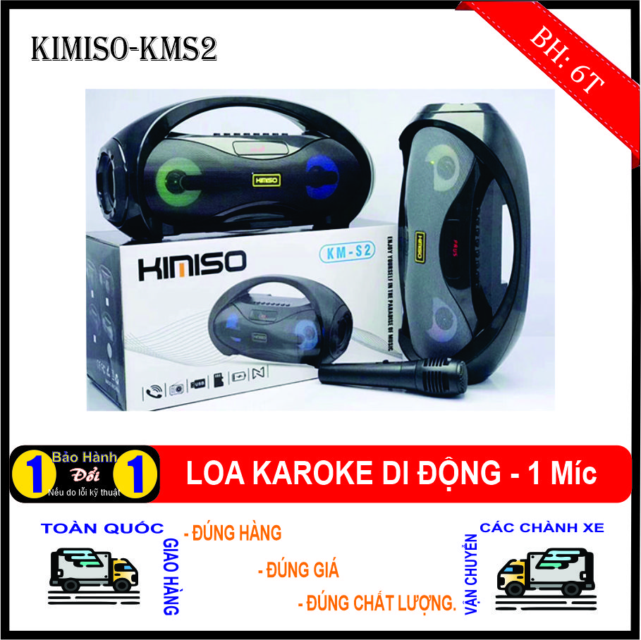 Loa Bluetooth Kimiso KM-S2 chất âm cực hay kèm míc hát Karaoke