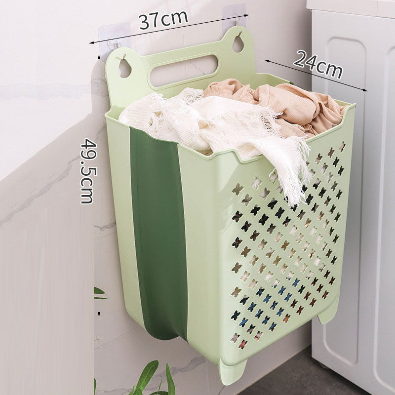 Dirty clothes basket household laundry basket wall-mounted foldable bathroom bath put dirty clothes storage basket bucket bathroom Save space