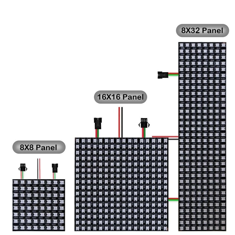 Deong DC5V cá nhân địa chỉ ws2812b 8x8 16x16 8x32 WS2812 RGB LED ma trận đèn dạng tấm mô-đun pixel Màn hình pixel Bảng Led đèn dạng tấm bảng điều khiển ánh sáng
