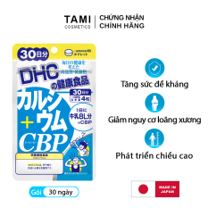 Viên uống bổ sung canxi DHC Nhật Bản Calcium + CBP thực phẩm chức năng giúp xương chắc khỏe, phát triển chiều cao trẻ em gói 30 ngày TA-DHC-CA30