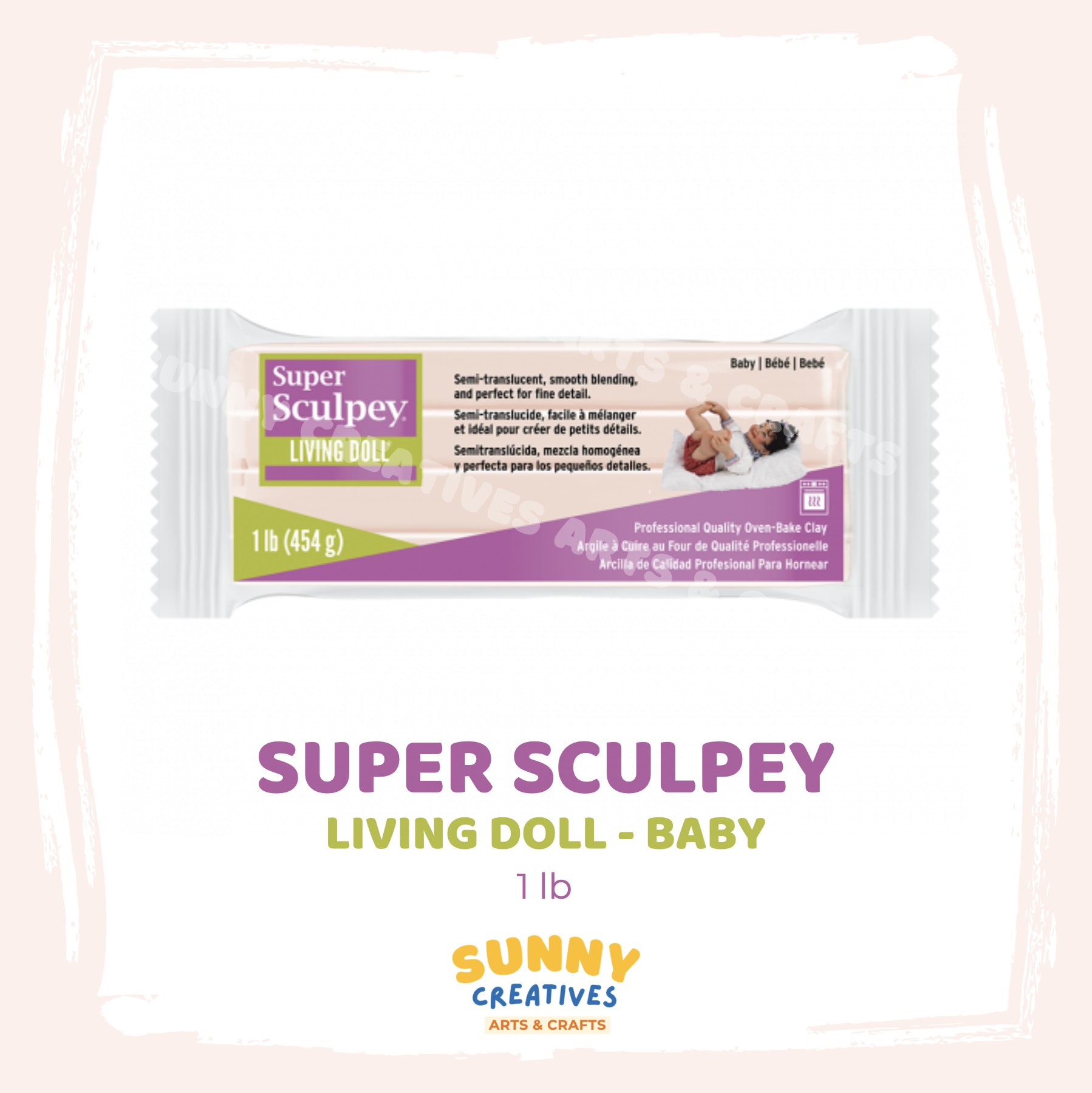 SUPER SCULPEY Living Doll - Baby / Beige / Light, 1 lb., Professional  Quality Oven-Bake Clay