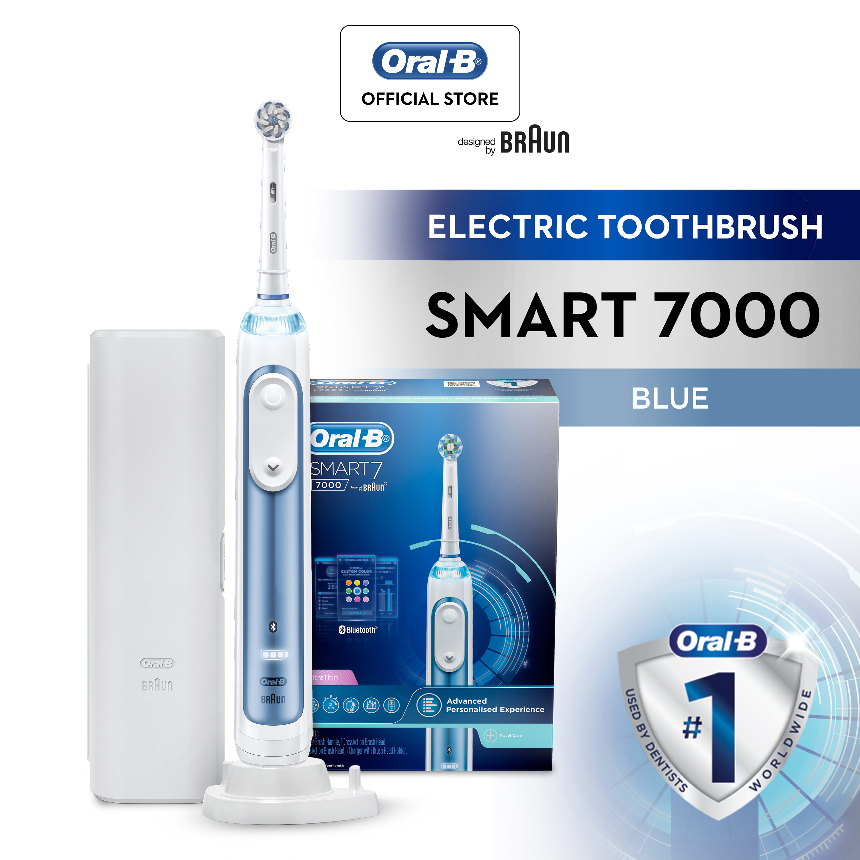 Soepel Bedankt openbaar Oral-B Smart 7 7000 Electric Rechargeable Toothbrush Bluetooth Connectivity  Powered by Braun with Li-Ion Battery | Lazada Singapore