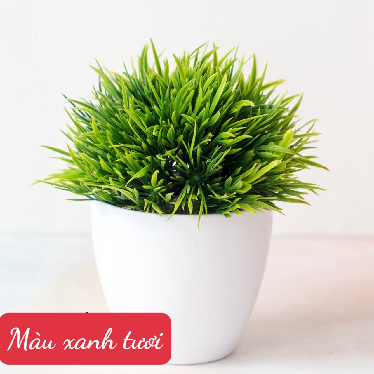 Châu cây lá cỏ trang trí cỏ giả nhiều màu