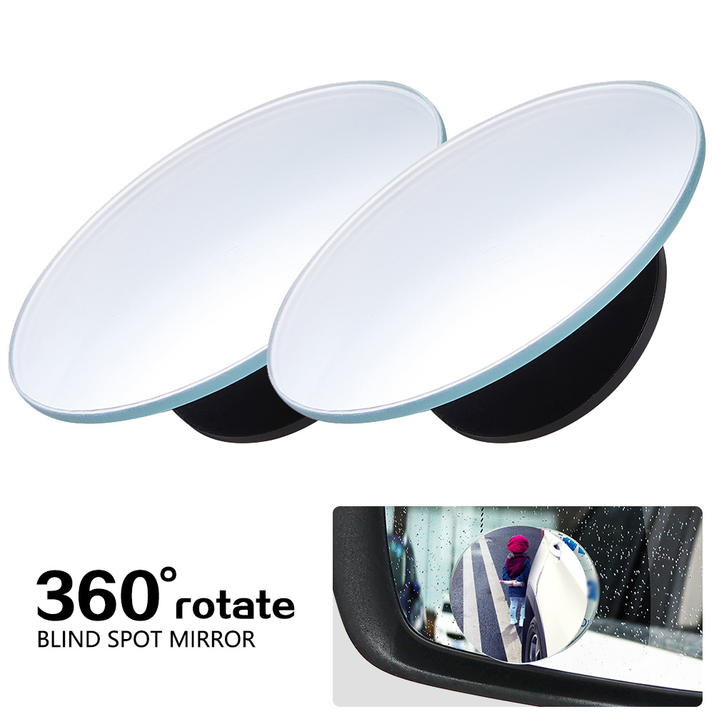 360 Degree HD Blind Spot Mirror Adjustable Car Rearview Convex Mirror for Car Reverse Wide Angle Vehicle Parking Rimless Mirrors