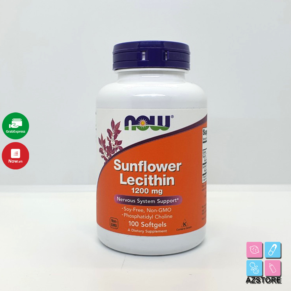 Viên uống chống tắc tia sữa Lecithin 1200mg - Now Sunflower Lecithin 100v