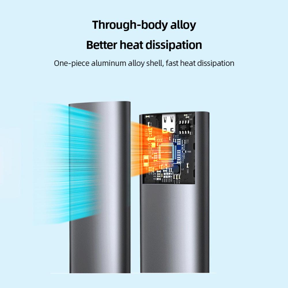 M.2 SSD ngoài bộ chuyển đổi có vỏ bao Type-C 3.1 ổ cứng lưu trữ thể rắn Adapter bao vây 5/10Gpbs Hợp kim nhôm M/B/(B + M) chìa khóa cho 2230/2242/2260/2280 SSD