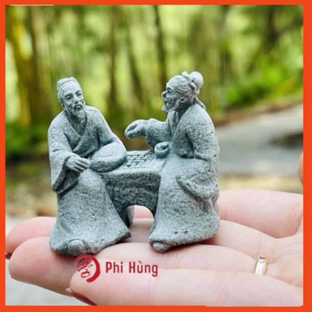 Tượng 2 Ông Lão Đánh Cờ - Đá Sa Thạch