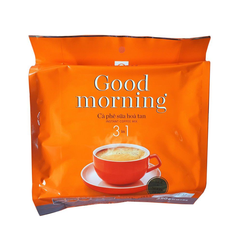 Cafe sữa hòa tan Good Morning 3in1 Trần Quang 480gr/bịch