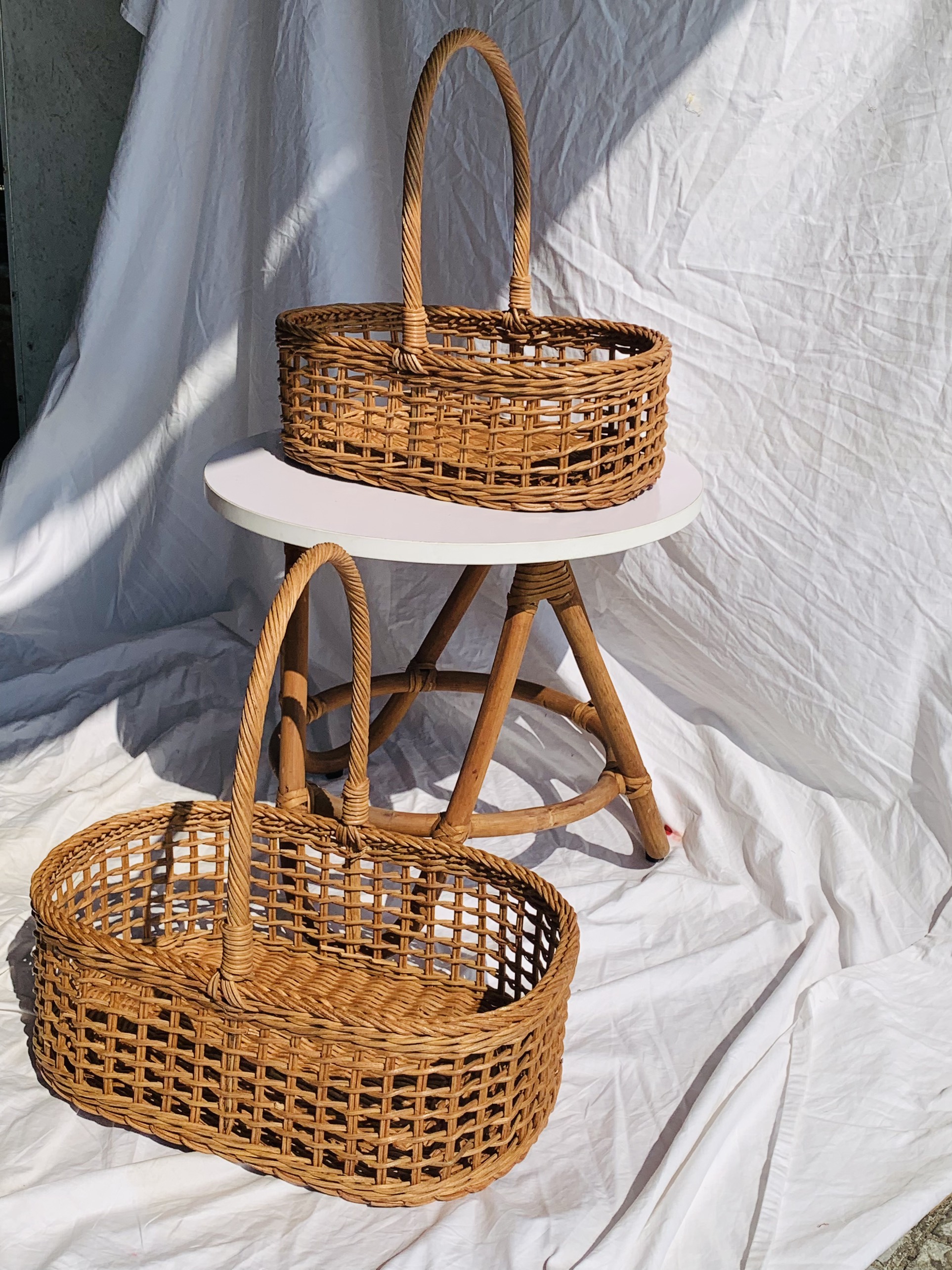 Giỏ Đi Picnic, Làm Đạo Cụ Chụp Hình Hoặc Trang Trí Rất Xinh Xắn Chất Liệu Mây Tự Nhiên Đan Tay