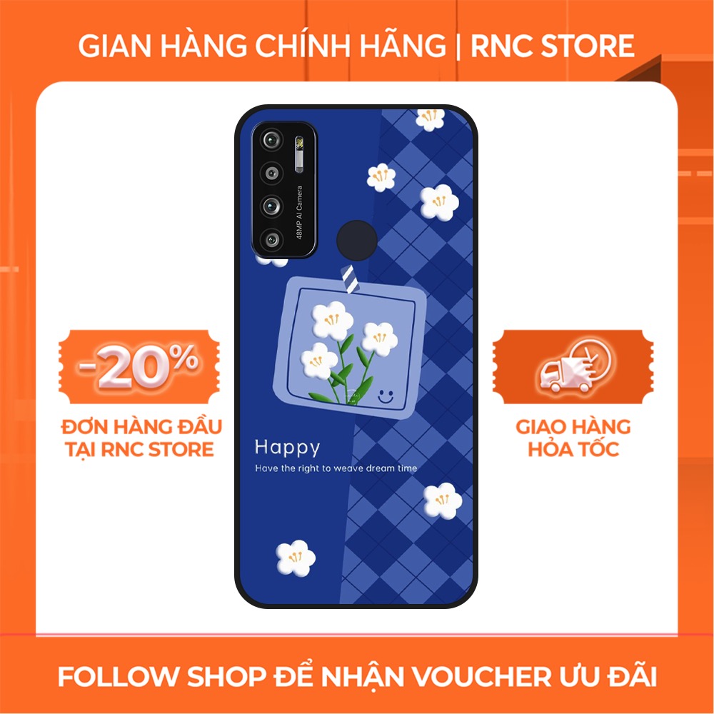 Ốp lưng Vsmart Joy 3/Joy 4/Bee 3/Star 3/Aris/....dẻo đen viền bảo vệ camera hình Caro hoa trắng