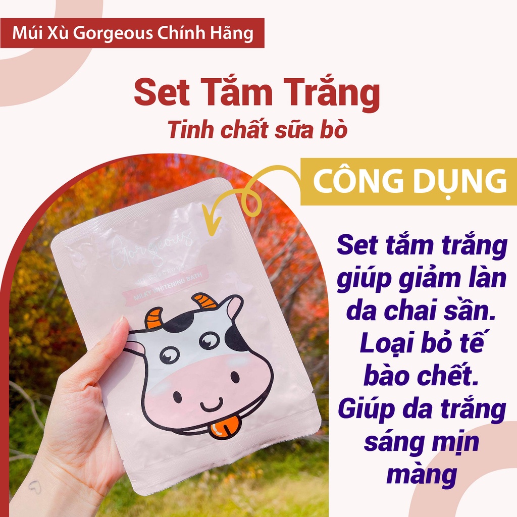 Set tắm trắng da tinh chất sữa bò Múi Xù