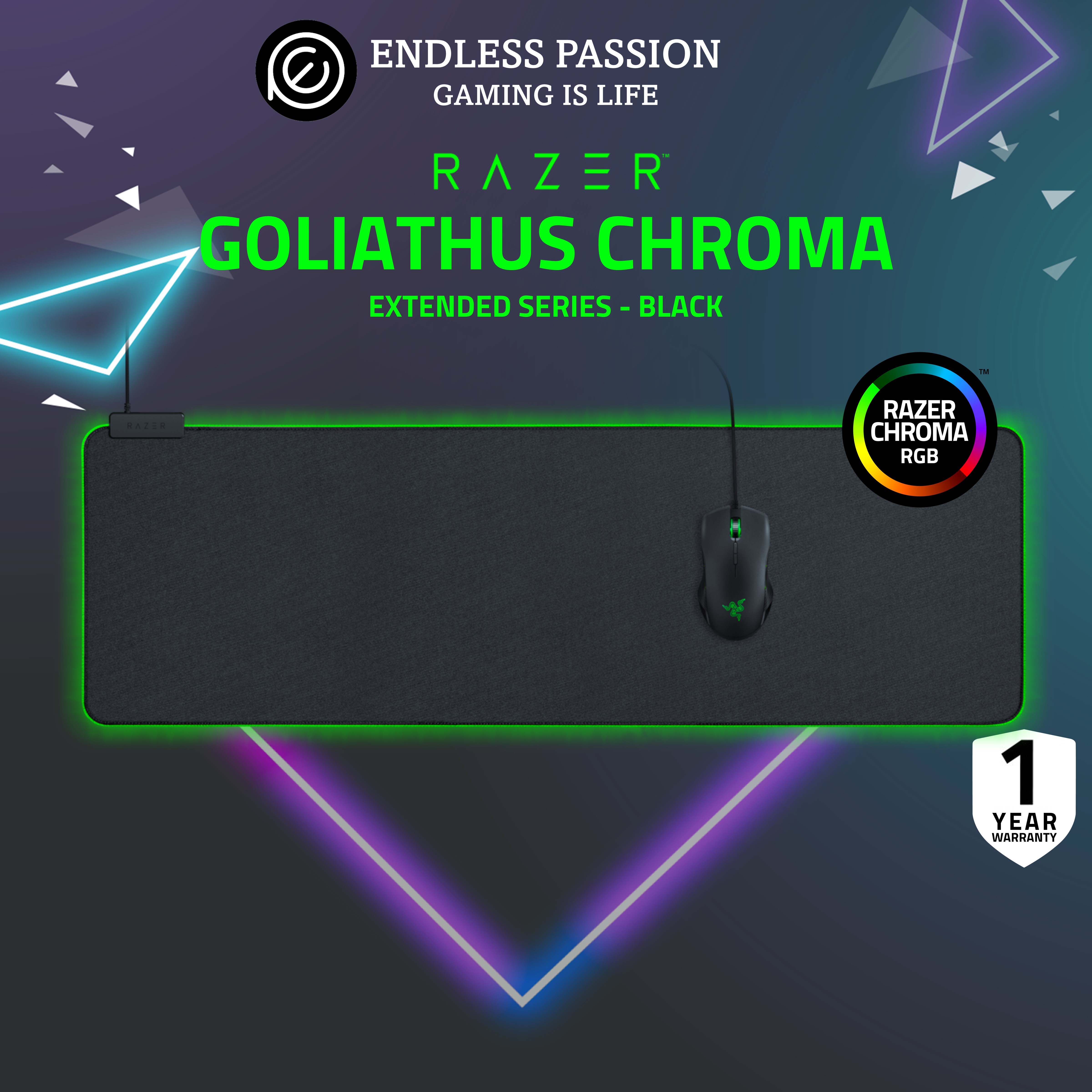 Razer Goliathus Extended Chroma - Soft Gaming Mousemat with Chroma ...