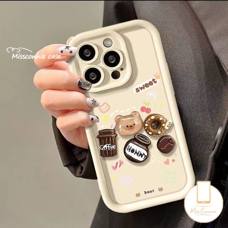 Vivo Y15 Y17 Y16 Y21s cartoon shell teddy bear shaped coffee cup soft shell Y36 Y91C Y20i Y31 Y21 Y15s Y27 Y30 Y22 3D.