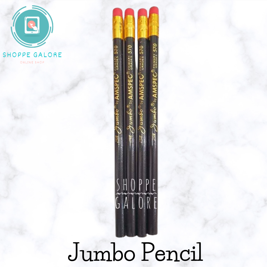 Black Pencil Jumbo Size with Eraser (Sold by 12 pieces)