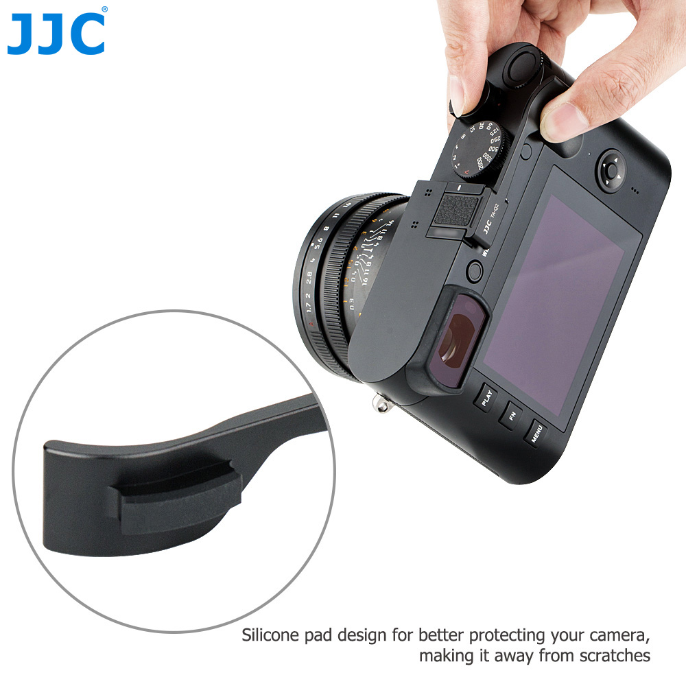 JJC Metal Thumb Grip Holder for Leica Q2 Camera, Secure Handle Bracket with Hot shoe Cover Function