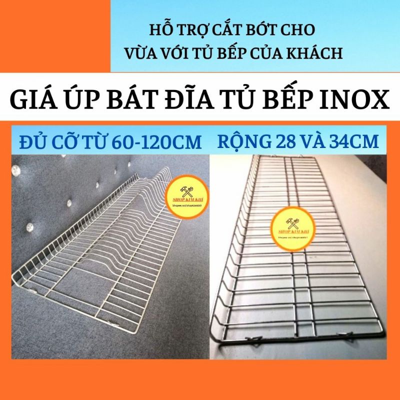 Giá kệ để úp bát đĩa chén ly lắp tủ bếp inox