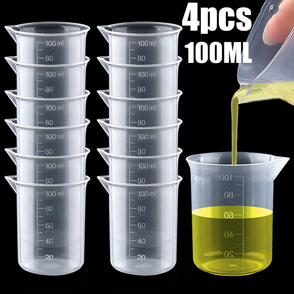 100ml xi lanh tiêu chuẩn nhựa trong suốt cốc đo lường phòng thí nghiệm cốc