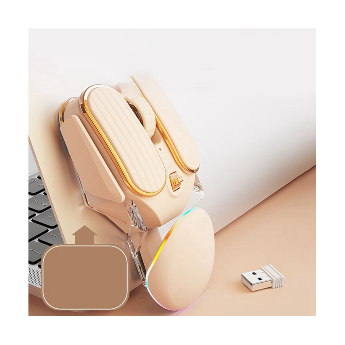 Bluetooth 2.4G Wireless Mouse Rechargeable Type-C Dual Mode Silent Mice USB Optical Gaming Mouse for Computer