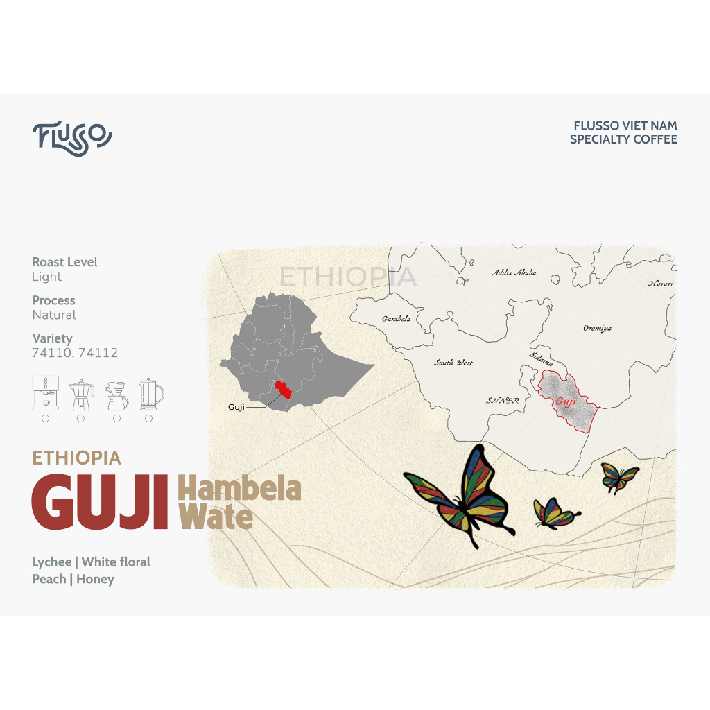 Cà phê Specialty Ethiopia Guji Hambela Wate Washed