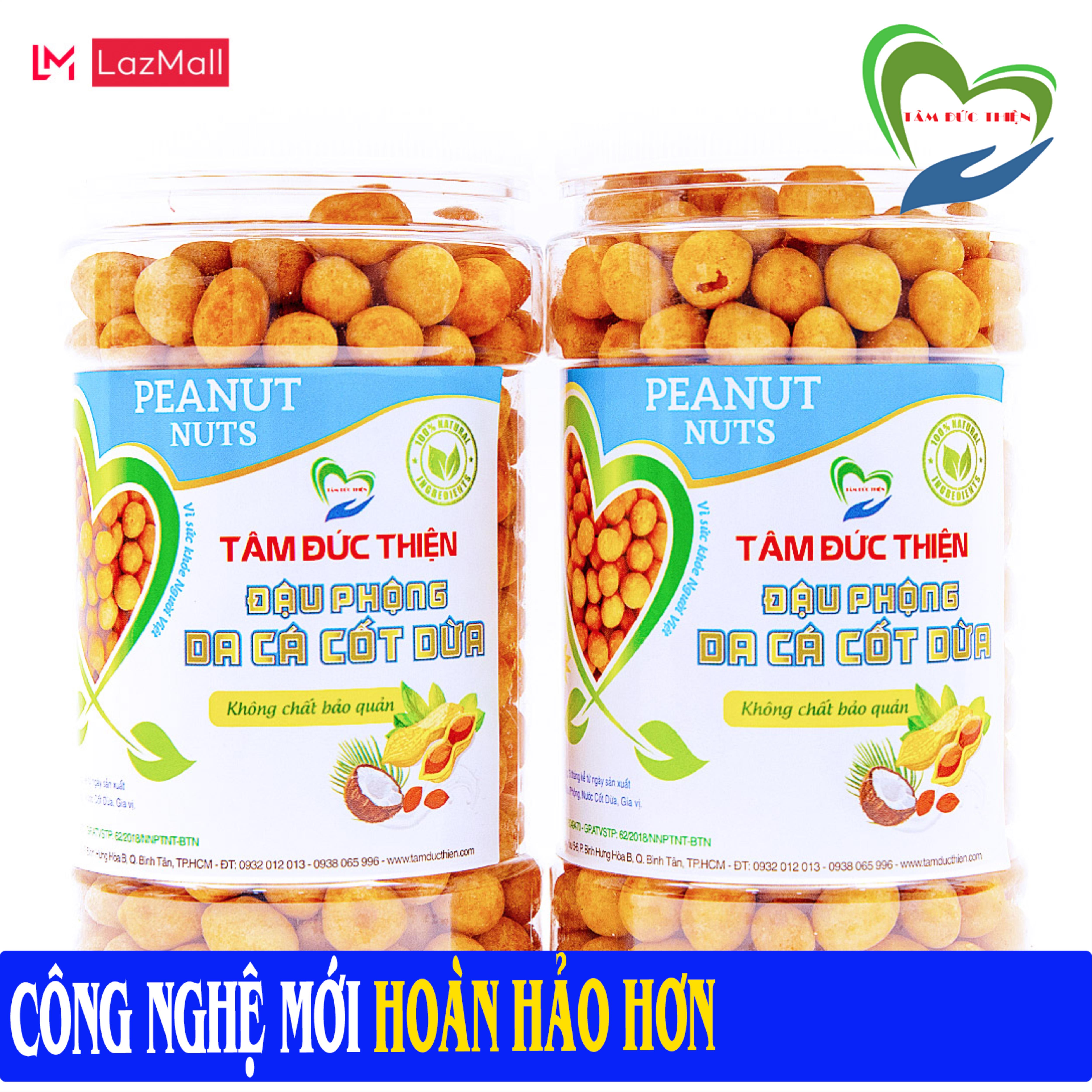 Combo 2 Hộp Loại Hộp 210GR Đậu Phộng Da Cá Nước Cốt Dừa Tâm Đức Thiện Thực Phẩm Đóng Gói Đóng Hộp Ăn Liền đồ ăn vặt Lazada bánh kẹo quà Tết