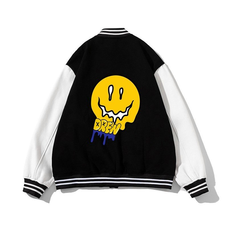 Áo Khoác Bomber Nam Nữ,Áo Khoác Kaki  in Hình Mặt Cười Phối Màu Siêu Hot