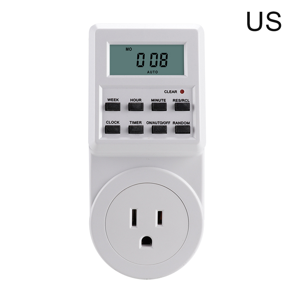Eu Plug Digital Weekly Programmable Electrical Wall Plug-In Power Socket Timer Switch Outlet Time Clock Ac 220v 110v Uk Au. 