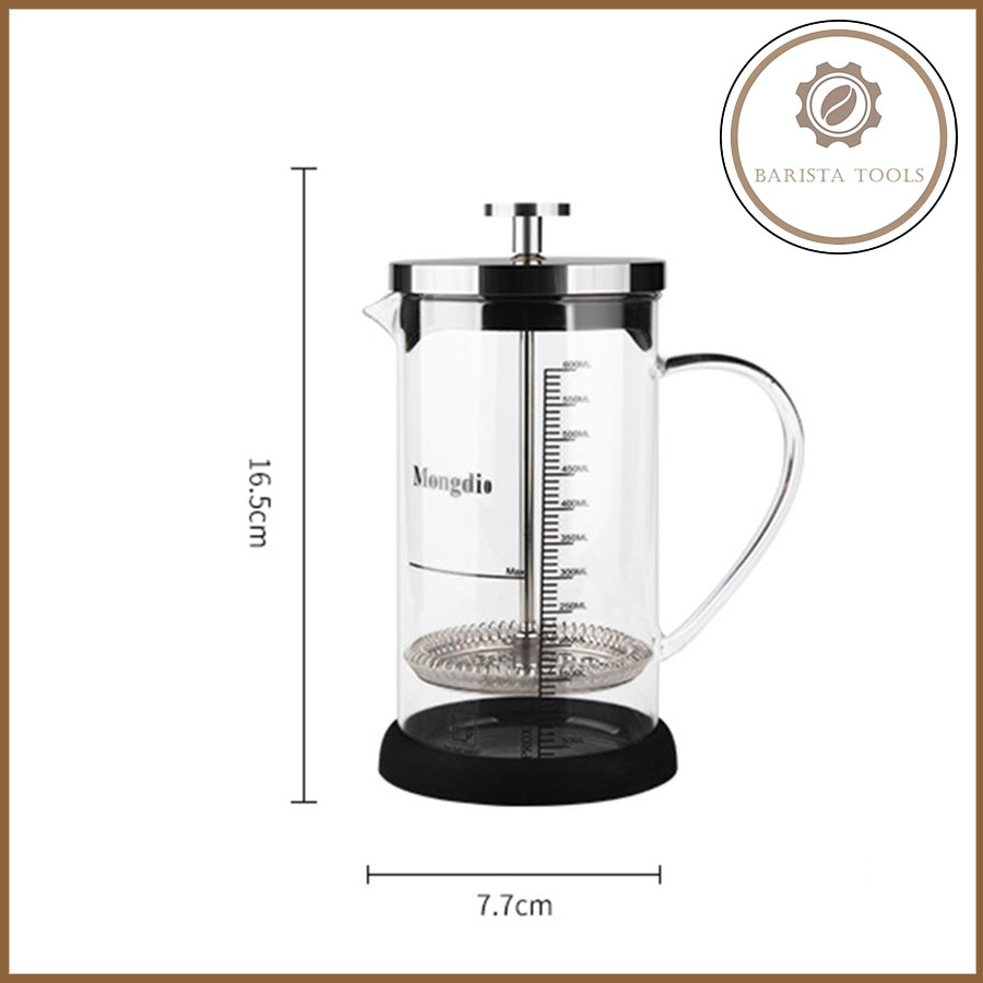 Bình pha cà phê thủy tinh kiểu pháp French Press 350ml Dụng cụ barista