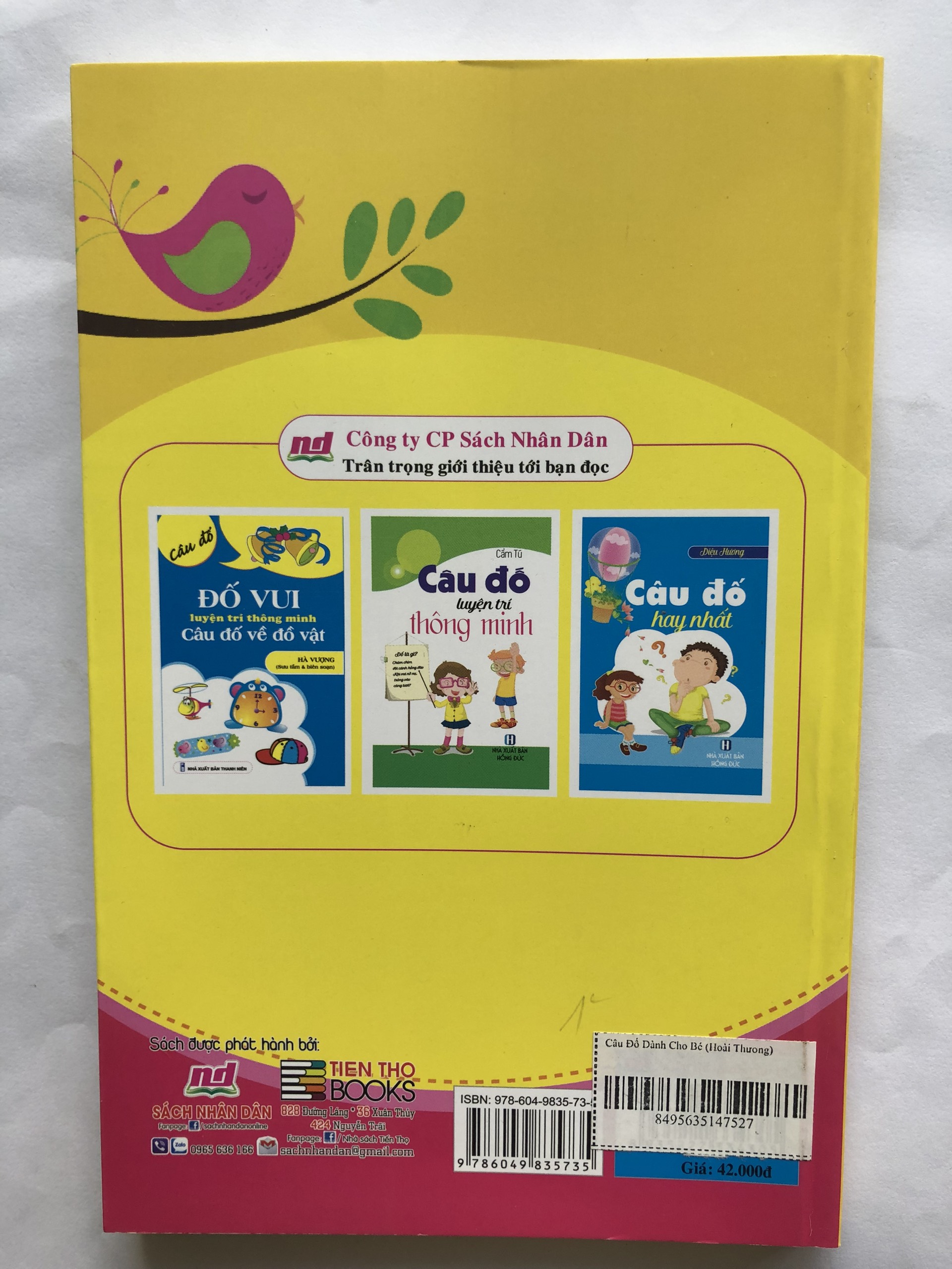 Sách: Câu Đố Dành Cho Bé (Hoài Thương)