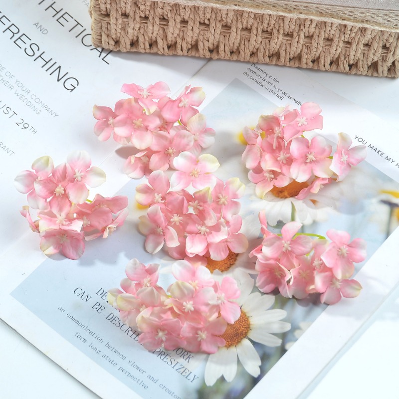 1pc Imitation Hydrangea Artificial Flower Head DIY Handmade Fake Flower Home Decoration Wedding Party Decoration