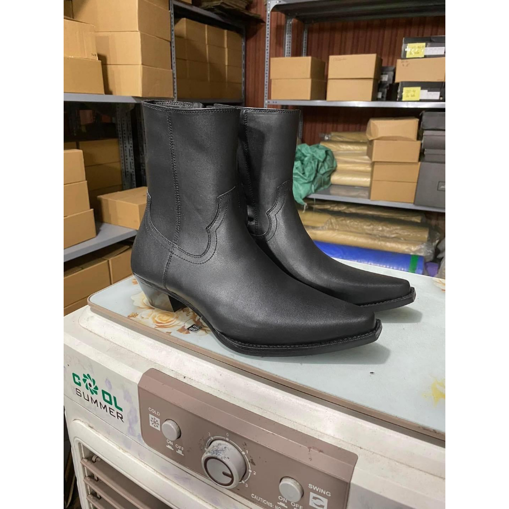 [FREESHIP] Giày Nam Santiago Khóa Zip Da Sít Chống Nhăn Đế Kép, Giày Da Nam Kiểu Dáng Công Sở Mã 1916 - Xưởng Giày Chelsea Boot