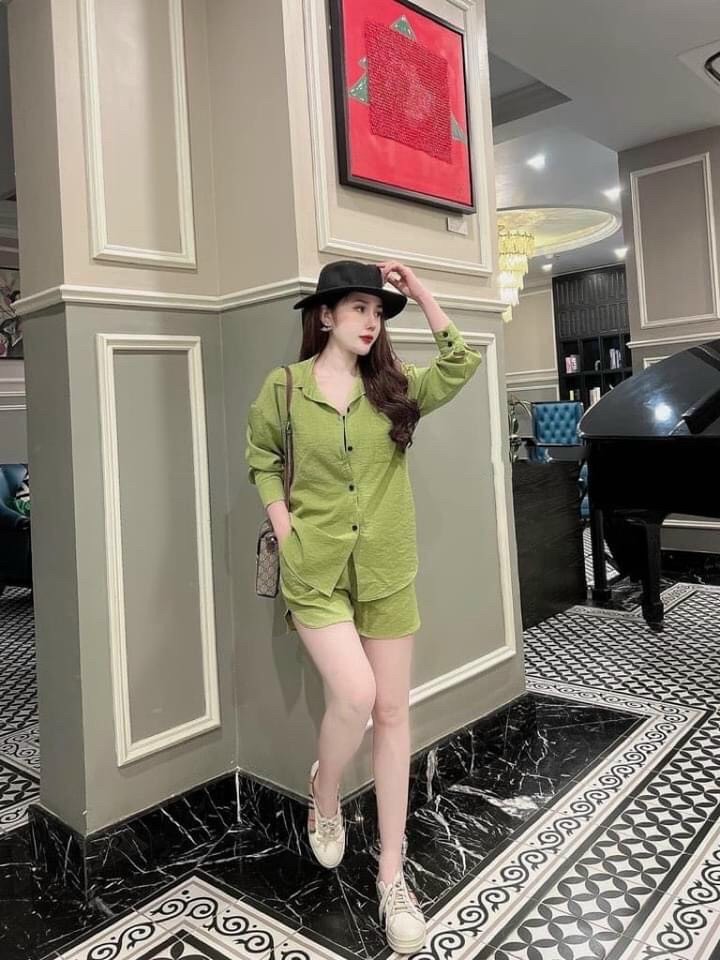 Set vesst đùi nữ 3 món khoác tay dài thời trang cực đẹp