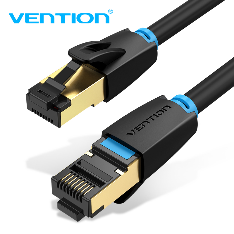 【COD】Vention dây cáp mạng lan Cat 8 Ethernet Cable SFTP 40Gbps Super Speed RJ45 Network Cable Cat 8 Ethernet Cable Gold Plated Connector CAT 8 Internet Cable for Router Modem dây cáp mạng Cat 8