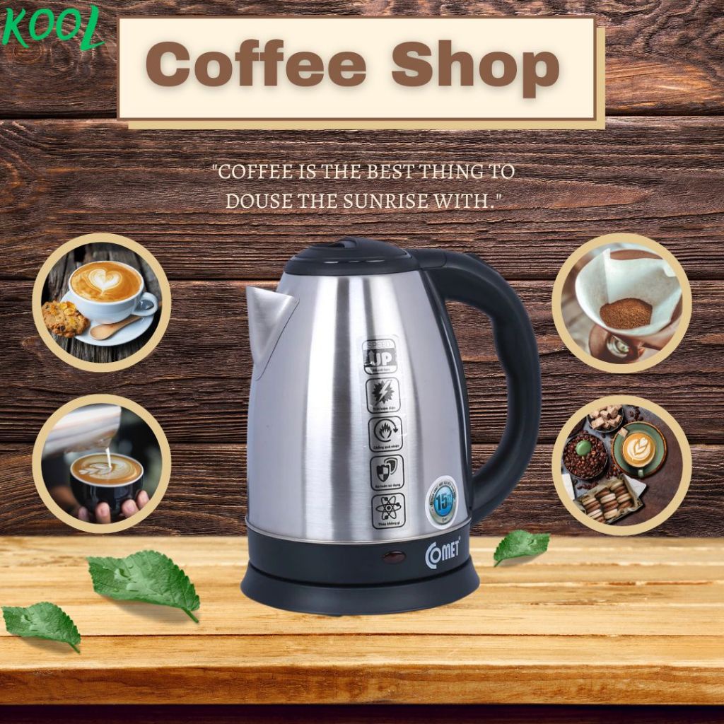 Bình đun siêu tốc 1.8L COMET - CM8219 chính hãng ( hoả tốc TPHCM )