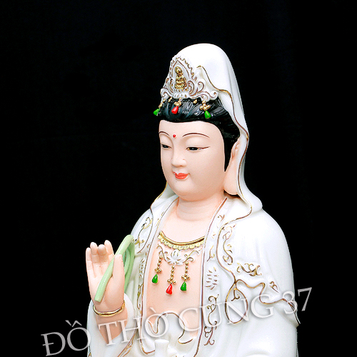TƯỢNG  QUAN ÂM MEN SỨ CAO CẤP [ MÀU DA ]
