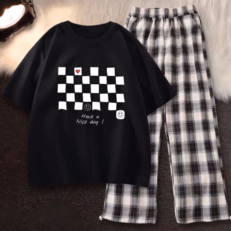 Sét áo have a nike day kèn quần kẻ siêu hót